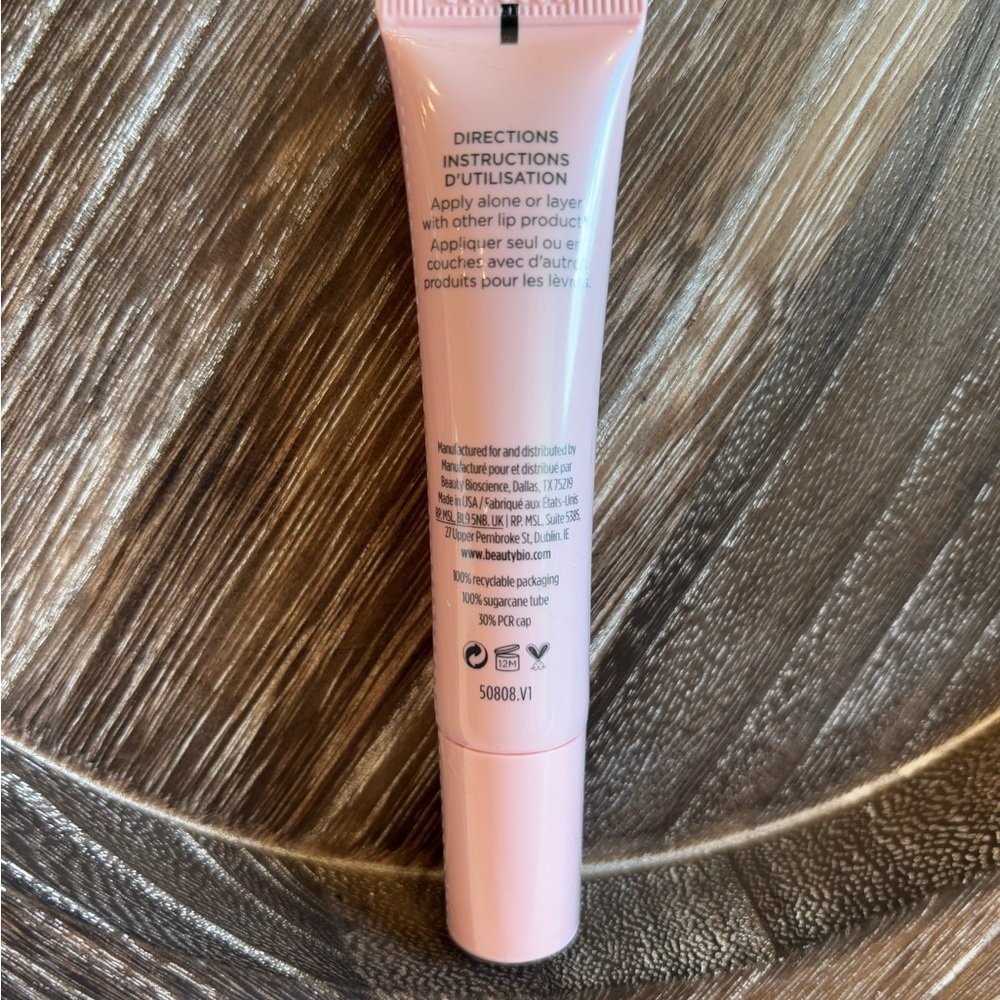 BeautyBio The Pout Lip Serum Sparkling Rose Plumping Gloss NWT Full Size - Picture 4 of 7